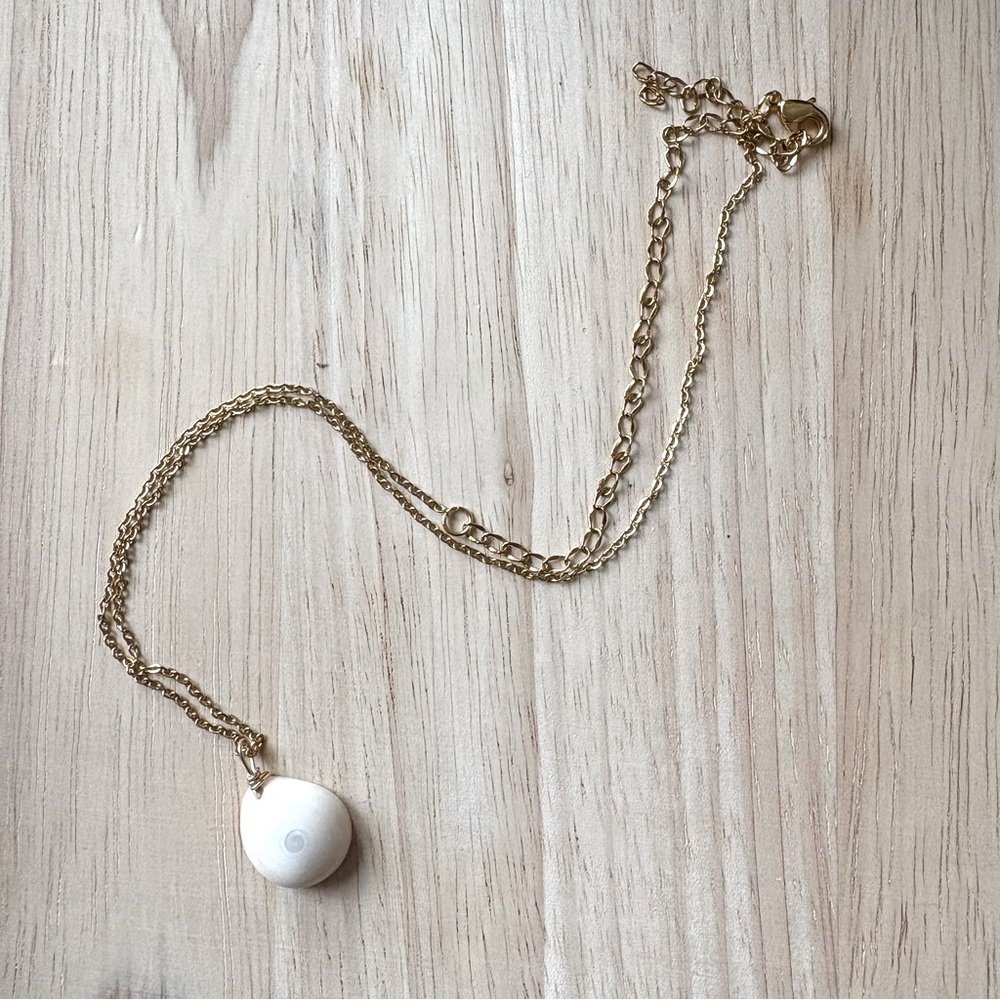 Dainty Puka Shell Necklace With Gold Chain